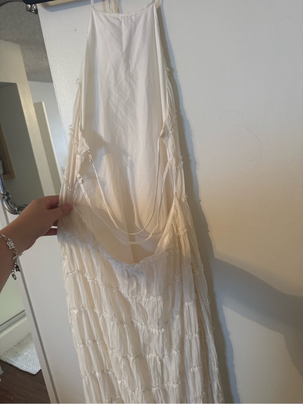 Peppermayo White Tiered Maxi Sundress with Spaghetti Straps - Picture 3 of 4